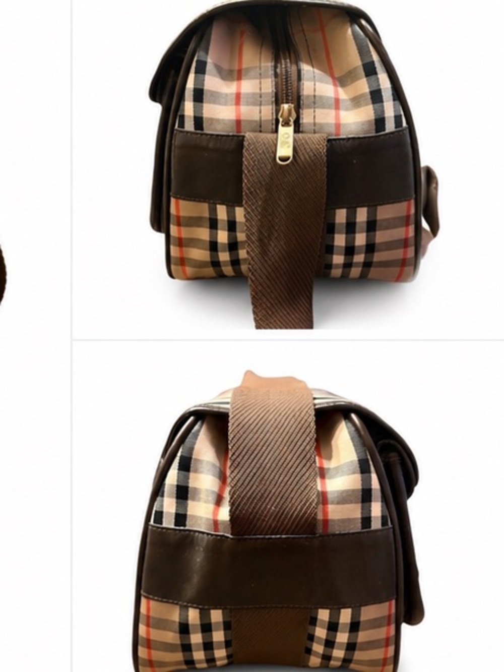 Burberry Vintage Haymarket Check Crossbody Bag 👜 Canvas & Leather | Nova Check - Picture 4 of 15